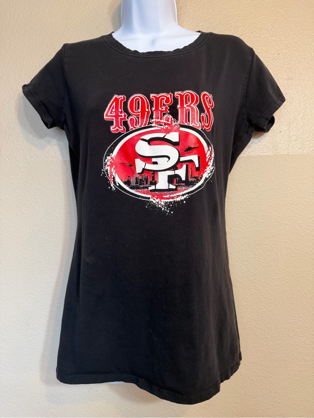 NFL Y2K San Francisco 49ers Fitted T-Shirt Women's XL Black Football